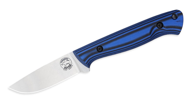 White River Jason Fry Utility Hunter – 3" CPM S35VN Fixed Blade Knife, Blue/Black G10, Leather Sheath