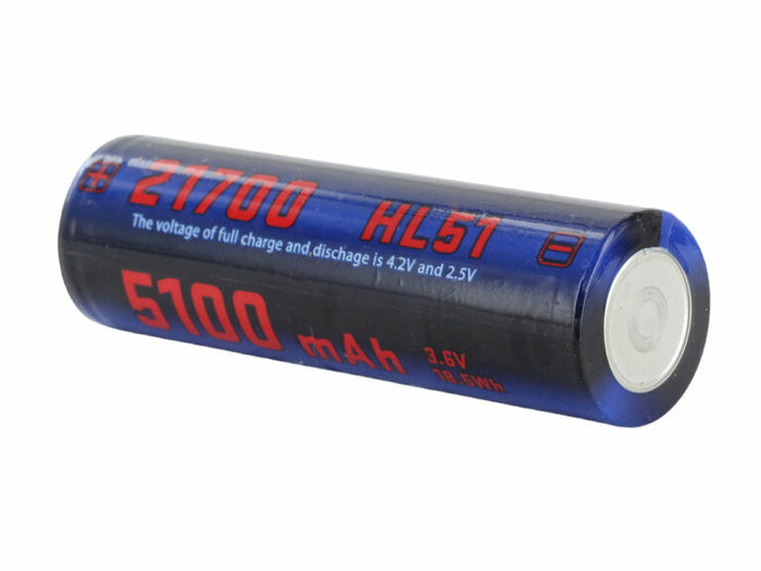 highbeam vape battery Jetbeam HL51 21700 5100mAh 3.6V Unprotected High-Drain Lithium Ion (Li-ion) Button Top Battery