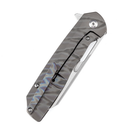 Kansept Shard K1006A15 tiger stripe flamed titanium handle scales