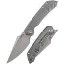 Kansept Fenrir K1034C1 front view - 3.48" satin CPM S35VN harpoon folding knife