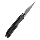 Kansept Fenrir K1034D1 blackwash titanium and twill carbon fiber handle scales