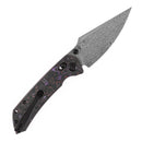 Kansept Fenrir K1034V9 blade detail – Damascus harpoon