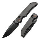 Kansept Eaglestrike K1095V2 front view – 3.73" blackwash CPM S35VN wharncliffe folding knife