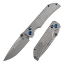 Kansept Eaglestrike K1095V4 front view – 3.73" stonewashed CPM S35VN drop point folding knife
