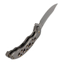 Kansept Gilgamesh K1128A5 blade detail – Damascus trailing point
