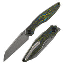 Kansept Halide K1136A2 front view – 3.2" Damascus reverse tanto folding knife