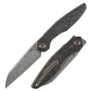 Kansept Halide K1136A6 front view – 3.2" Damascus reverse tanto folding knife