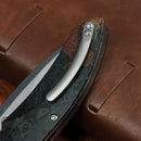 Kansept Falk K1142A4 blade detail – Stonewashed Elmax Drop Point