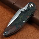 Kansept Falk K1142A4 open position showing Elmax Drop Point blade