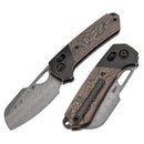 Kansept Nahual K2125V3 front view – 2.95" Damascus dagger folding knife