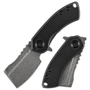 Kansept Mini Korvid K3030H1 front view – 1.45" Damascus cleaver folding knife