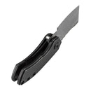 Kansept Mini Korvid K3030H1 open position showing Damascus cleaver blade