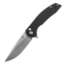 Kansept Accipiter T1007F2 – 3.53" 14C28N Drop Point Button Lock Knife with Twill Carbon Fiber & G10