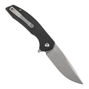 Kansept Accipiter T1007F2 – 3.53" 14C28N Drop Point Button Lock Knife with Twill Carbon Fiber & G10