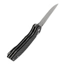 Kansept Accipiter T1007F2 – 3.53" 14C28N Drop Point Button Lock Knife with Twill Carbon Fiber & G10
