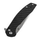 Kansept Accipiter T1007F2 – 3.53" 14C28N Drop Point Button Lock Knife with Twill Carbon Fiber & G10