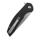Kansept Accipiter T1007F2 – 3.53" 14C28N Drop Point Button Lock Knife with Twill Carbon Fiber & G10