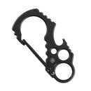 Close-up of Kansept Carabiner C011A1 blackwash titanium with ergonomic design and keyring hole