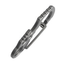 Lightweight titanium keychain clip with integrated bottle opener for outdoor activities