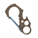 Kansept titanium carabiner with multiple holes and blue lock