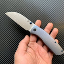 Kansept Convict K1023B2 3.3" CPM-S35VN Sheepfoot Blade Blue Titanium Handle Sheepdog Design