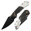 Kansept Fenrir T1034B1 – 3.45" 154CM Harpoon Button Lock Knife with Shred Carbon Fiber & Stonewashed Aluminum