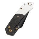 Kansept Fenrir T1034B1 – 3.45" 154CM Harpoon Button Lock Knife with Shred Carbon Fiber & Stonewashed Aluminum