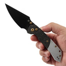 Kansept Fenrir T1034B1 – 3.45" 154CM Harpoon Button Lock Knife with Shred Carbon Fiber & Stonewashed Aluminum