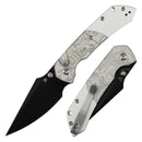 Kansept Fenrir T1034B3 – 3.45" 154CM Harpoon Button Lock Knife with G-10 & Aluminum Foil Handle