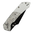 Kansept Fenrir T1034B3 – 3.45" 154CM Harpoon Button Lock Knife with G-10 & Aluminum Foil Handle