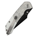 Kansept Fenrir T1034B3 – 3.45" 154CM Harpoon Button Lock Knife with G-10 & Aluminum Foil Handle