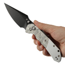 Kansept Fenrir T1034B3 – 3.45" 154CM Harpoon Button Lock Knife with G-10 & Aluminum Foil Handle