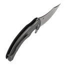 KANSEPT Gilgamesh K1128A1 – 3.75" CPM S35VN Trailing Point Frame Lock Knife Twill Carbon Fiber & G10 Titanium