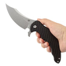 KANSEPT Gilgamesh K1128A1 – 3.75" CPM S35VN Trailing Point Frame Lock Knife Twill Carbon Fiber & G10 Titanium
