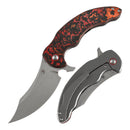 KANSEPT Gilgamesh K1128A2 – 3.75" CPM S35VN Trailing Point Frame Lock Knife MarsValley FatCarbon & Titanium
