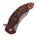 KANSEPT Gilgamesh K1128A2 – 3.75" CPM S35VN Trailing Point Frame Lock Knife MarsValley FatCarbon & Titanium