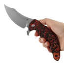 KANSEPT Gilgamesh K1128A2 – 3.75" CPM S35VN Trailing Point Frame Lock Knife MarsValley FatCarbon & Titanium