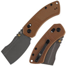 Kansept Korvid V TE2030V4 – 2.91" D2 Cleaver Crossbar Lock Knife Brown Diamond Pattern G10