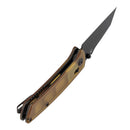 Kansept Main Street K1015V4 – 3.36" CPM S35VN Wharncliffe Amber PEI Crossbar Lock Knife