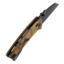 Kansept Main Street K1015V4 – 3.36" CPM S35VN Wharncliffe Amber PEI Crossbar Lock Knife