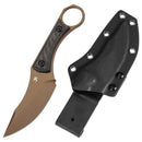 Kansept Niko G004A9 – 3.54" D2 Clip Point Fixed Blade Knife with Twill Carbon Fiber Handle & Kydex Sheath