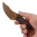 Kansept Niko G004A9 – 3.54" D2 Clip Point Fixed Blade Knife with Twill Carbon Fiber Handle & Kydex Sheath