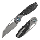Kansept QTRO K1118VA3 – 3.59" Elmax Wharncliffe Crossbar Lock Knife with Titanium & Shred Carbon Fiber Inlay