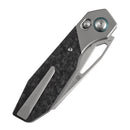 Kansept QTRO K1118VA3 – 3.59" Elmax Wharncliffe Crossbar Lock Knife with Titanium & Shred Carbon Fiber Inlay