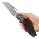 Kansept QTRO K1118VA3 – 3.59" Elmax Wharncliffe Crossbar Lock Knife with Titanium & Shred Carbon Fiber Inlay