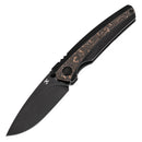 Kansept Raven K2109A3 – 3.13" CPM 20CV Drop Point Frame Lock Knife with Blackwash Titanium & Copper Carbon Fiber