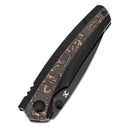 Kansept Raven K2109A3 – 3.13" CPM 20CV Drop Point Frame Lock Knife with Blackwash Titanium & Copper Carbon Fiber