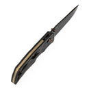 Kansept SIF K1100V3 – 3.76" CPM S35VN Drop Point Crossbar Lock Knife with Blackwash Titanium Dimpled Handle