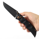 Kansept SIF K1100V3 – 3.76" CPM S35VN Drop Point Crossbar Lock Knife with Blackwash Titanium Dimpled Handle