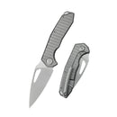 KB Coeus Outdoor Folding Knife 3.11" M390 Spear Point Blade Gray Titanium Handle KB286C